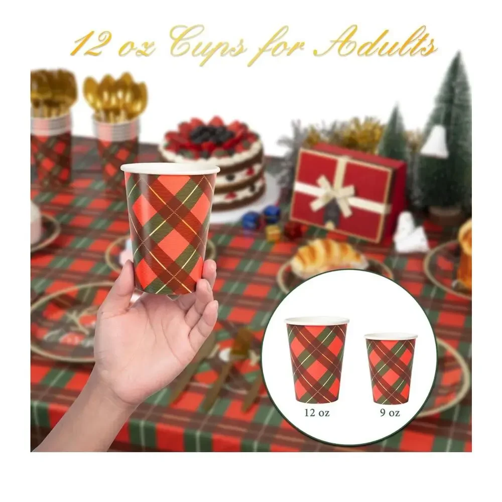 Christmas Party Pack with Decorations and Plates Serves 16‎ Tablecloth Cutlery…